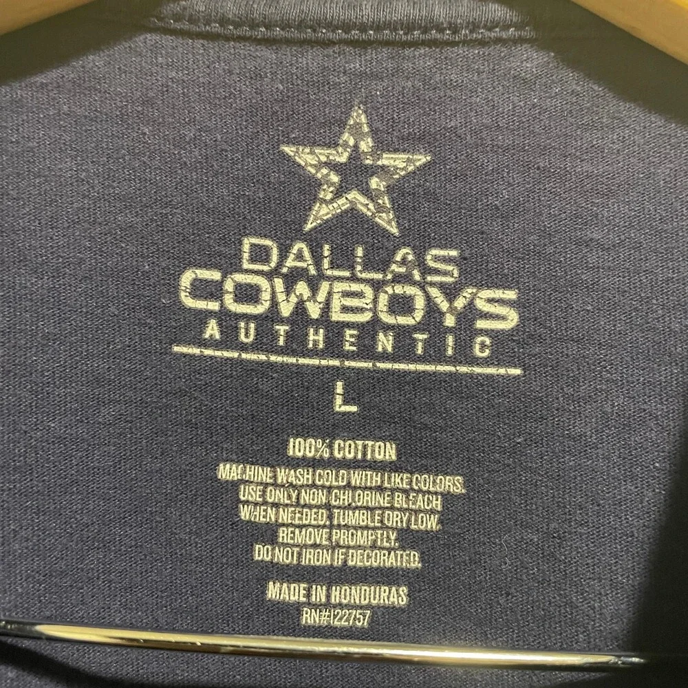 Dallas Cowboys Mens T-Shirt Large Navy Blue 100% Cotton Graphic Tee NFL Football